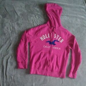 Hollister Medium Weight Fuchsia Zip Hoodie